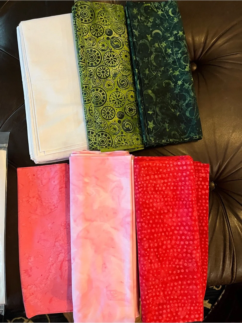 Dragon Star Quilt Kit in Pink, Green, and White